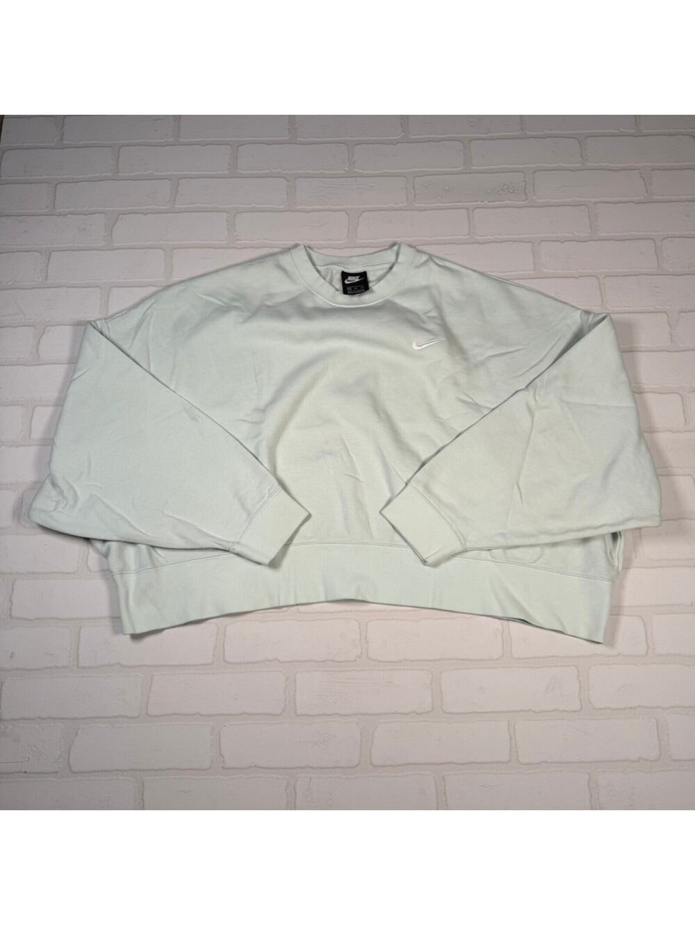 Nike Light Mint Womens Cropped Oversized Sweatshirt Size 2XL